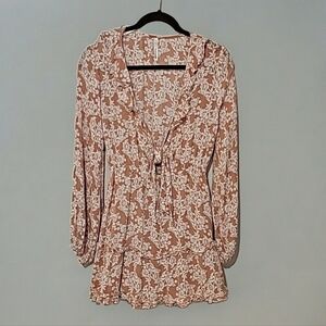 Indikah By Angel Biba Blush Ruffled Mini Dress